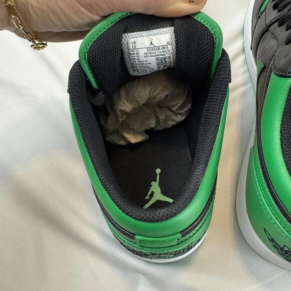 Jordan 1 Low Black/Lucky Green - Size 12 - Picture 6 of 8